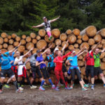 Läufer posen wie Usain Bolt