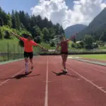 Spaß beim Lauftraining im Stadion